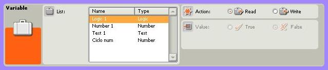 Configurar Icono Variables de LEGO Mindstorm NXT