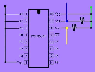 Esquema I2C circuito digital PCF8574 Mindstorm NXT
