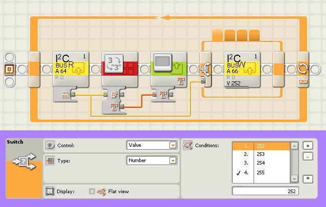 Programa 2 PCF8574 I2C conectar LEDs LEGO MINDSTORM NXT