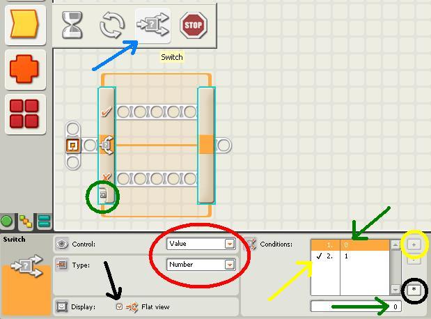 Configurar icono switch para LEGO Mindstorm NXT