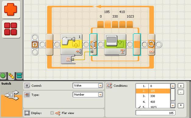 Programa cuatro switch para LEGO MINDSTORM NXT