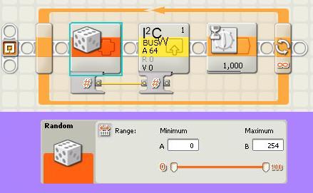 Programa encender 8 LEDs I2C LEGO Mindstorm NXT