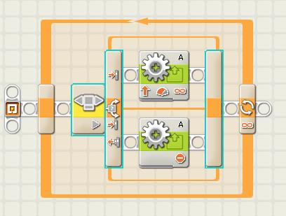 Programa 2 LEDs puerto A LEGO Mindstorm NXT