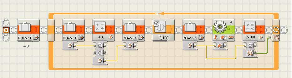 Programa 2 LED intensidad variable LEGO Mindstorm NXT