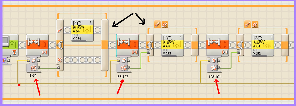 Programa PCF8574 I2C leds y potenciometro LEGO Mindstorm NXT