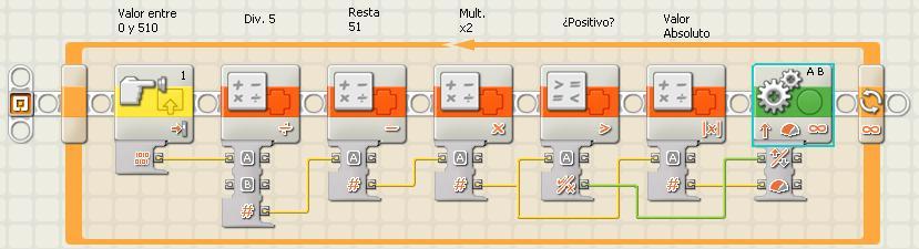 Programa joystick un eje LEGO Mindstorm NXT