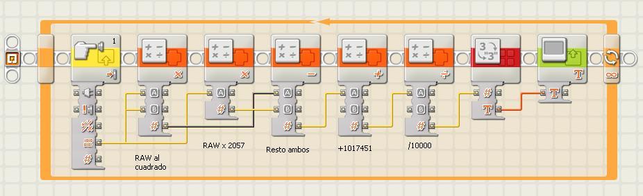 Programa sensor tempertura termometro LEGO Mindstorm NXT