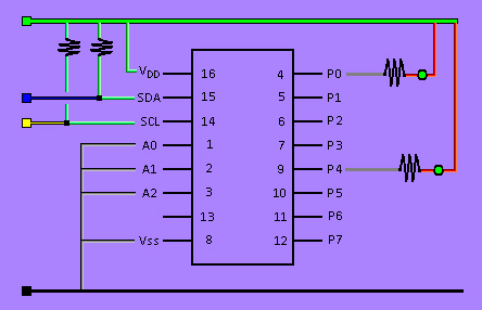 Esquema PCF8574 alternativo conectar LED LEGO Mindstorm NXT