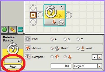 Tutorial Bloque Built in Rotation Sensor de LEGO Mindstorm NXT